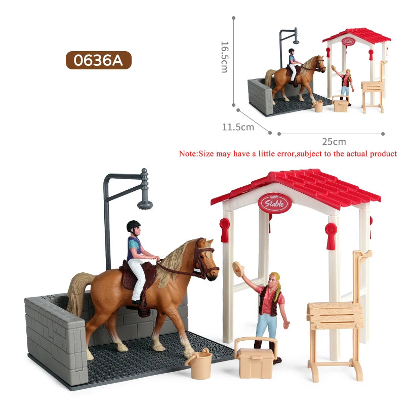 Farm & Stable Playset – Educational Horse & Cowboy Figures for Kids