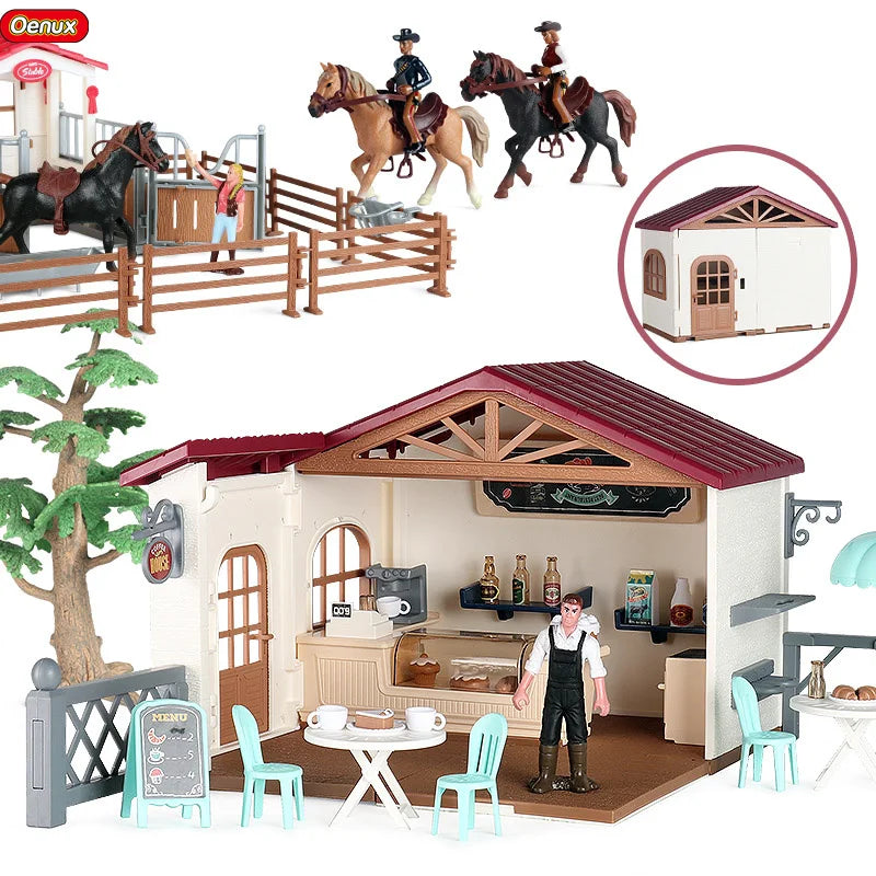 Farm & Stable Playset – Educational Horse & Cowboy Figures for Kids