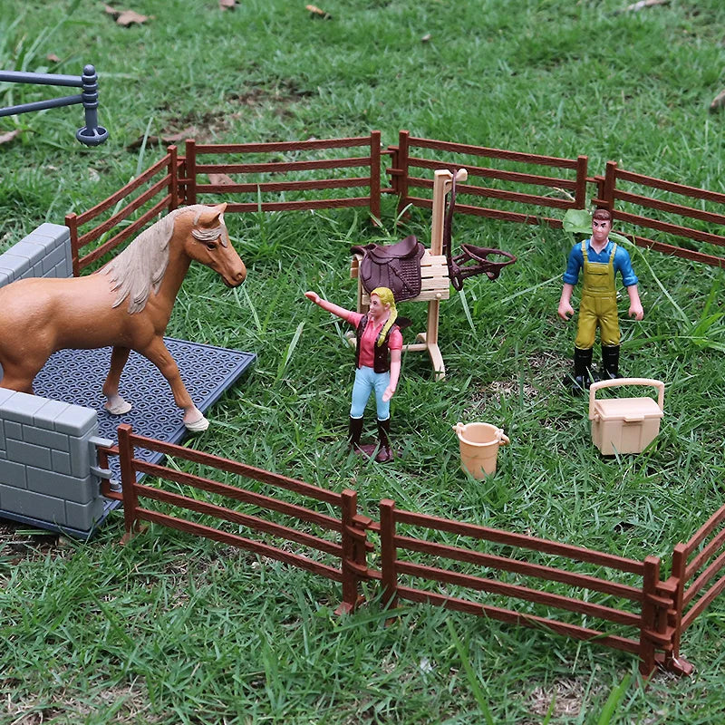 Farm & Stable Playset – Educational Horse & Cowboy Figures for Kids