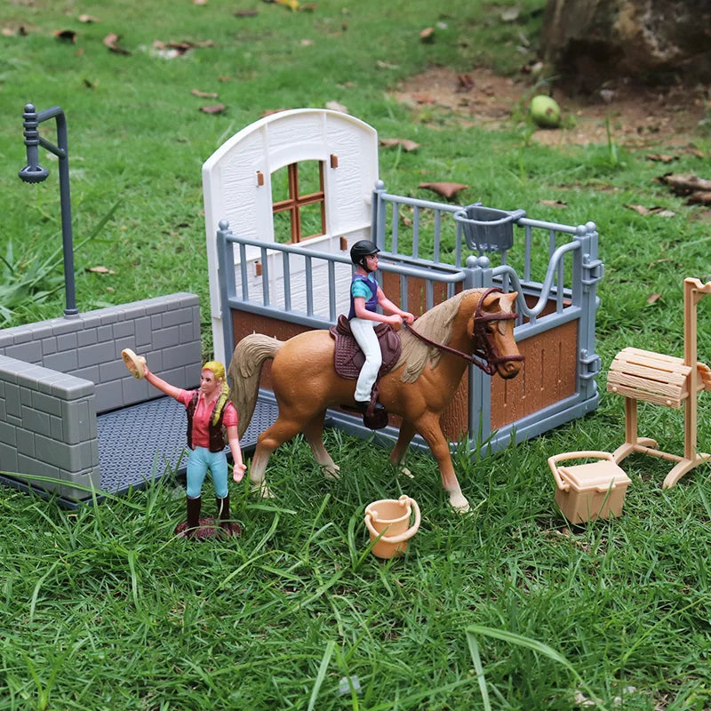 Farm & Stable Playset – Educational Horse & Cowboy Figures for Kids