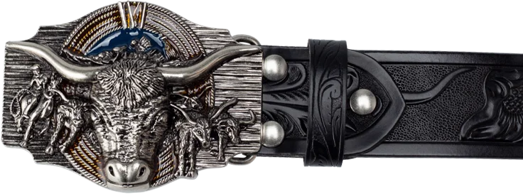 Cow Embossed Belt Genuine Leather Leisure Cowboy Big Agio