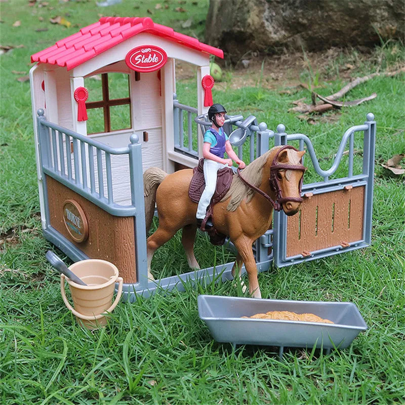 Farm & Stable Playset – Educational Horse & Cowboy Figures for Kids
