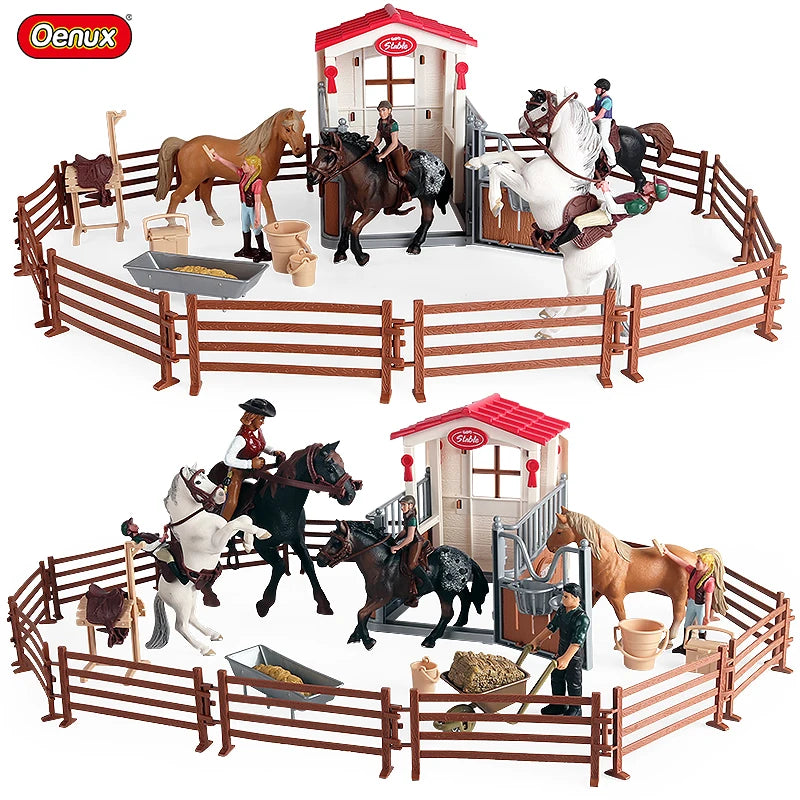 Farm & Stable Playset – Educational Horse & Cowboy Figures for Kids