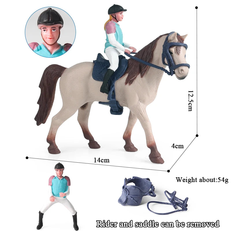 Oenux Farm Playset – Rider, Stable & Horse Figures