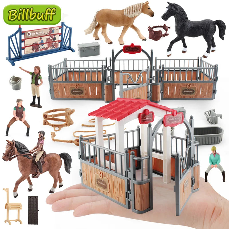 Horse Race Playset – Horseman & Farm Animal Figurines