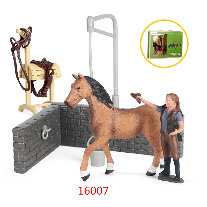 Farm & Stable Playset – Educational Horse & Cowboy Figures for Kids