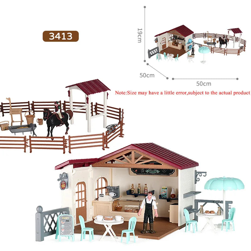Farm & Stable Playset – Educational Horse & Cowboy Figures for Kids