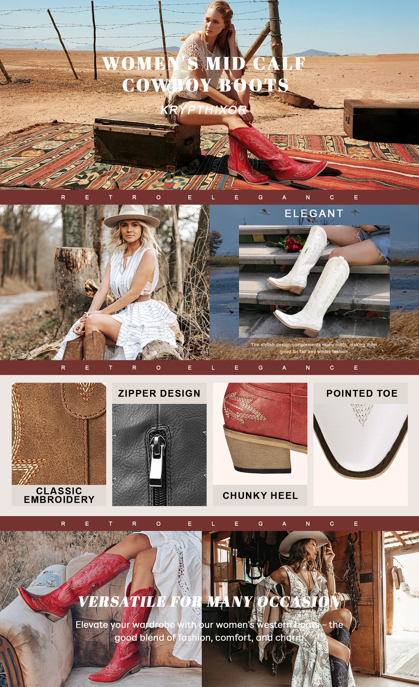 Women's Knee-High Cowboy Boots