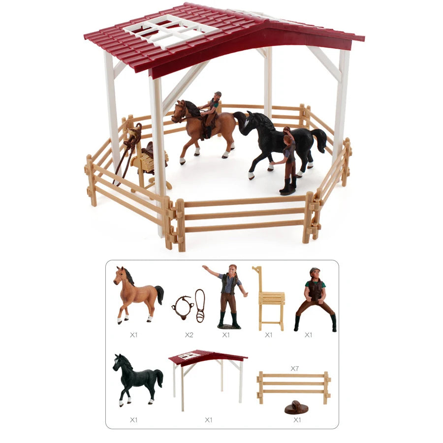 Farm & Riding Playset – Horses, Foals & Riders Figurines | Ideal Gift