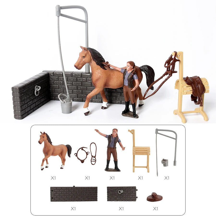 Farm & Riding Playset – Horses, Foals & Riders Figurines | Ideal Gift