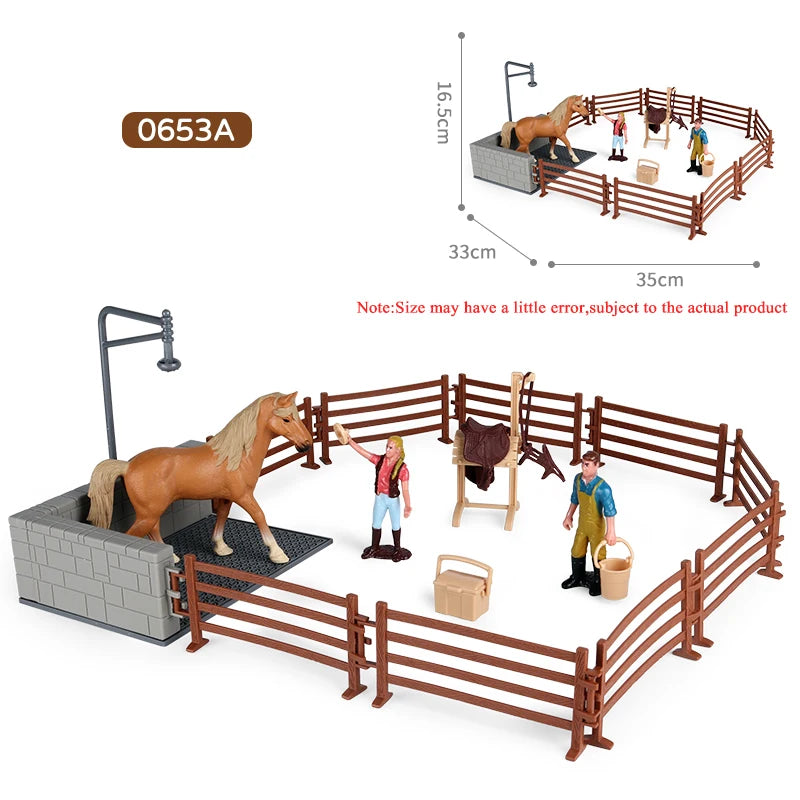 Farm & Stable Playset – Educational Horse & Cowboy Figures for Kids