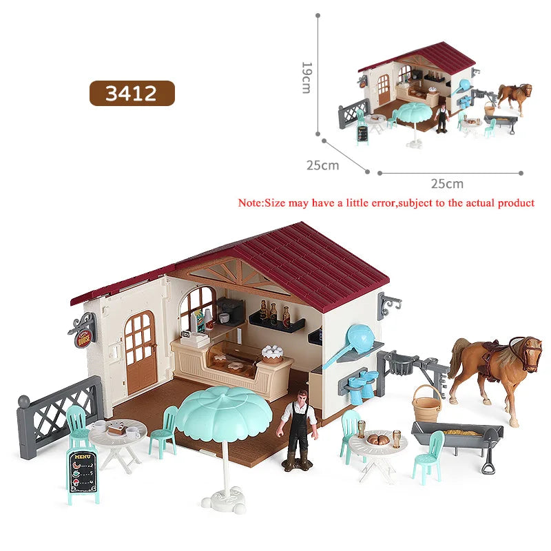 Farm & Stable Playset – Educational Horse & Cowboy Figures for Kids