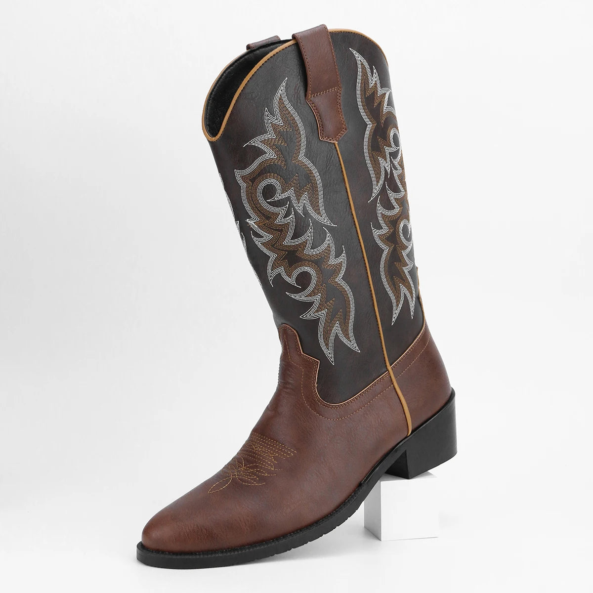 Men's Fashion Embroidered Desert Cowboy Boots
