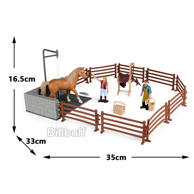 Horse Race Playset – Horseman & Farm Animal Figurines