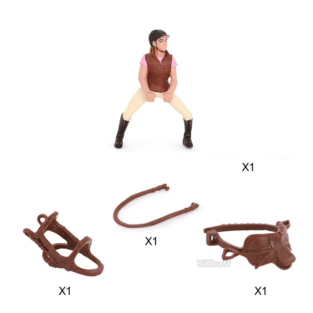 Horse Race Playset – Horseman & Farm Animal Figurines