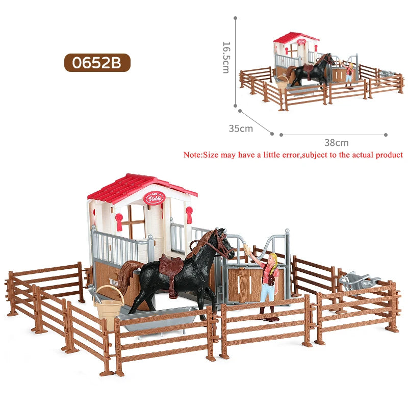 Farm & Stable Playset – Educational Horse & Cowboy Figures for Kids
