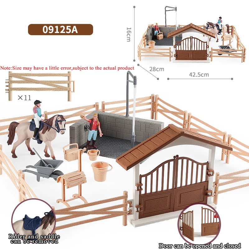 Oenux Farm Playset – Stable, Rider