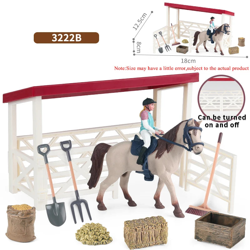 Oenux Farm Playset – Stable, Rider