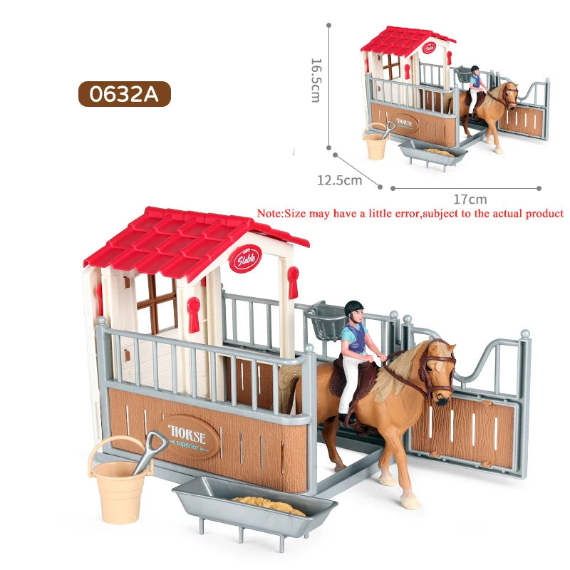 Farm & Stable Playset – Educational Horse & Cowboy Figures for Kids