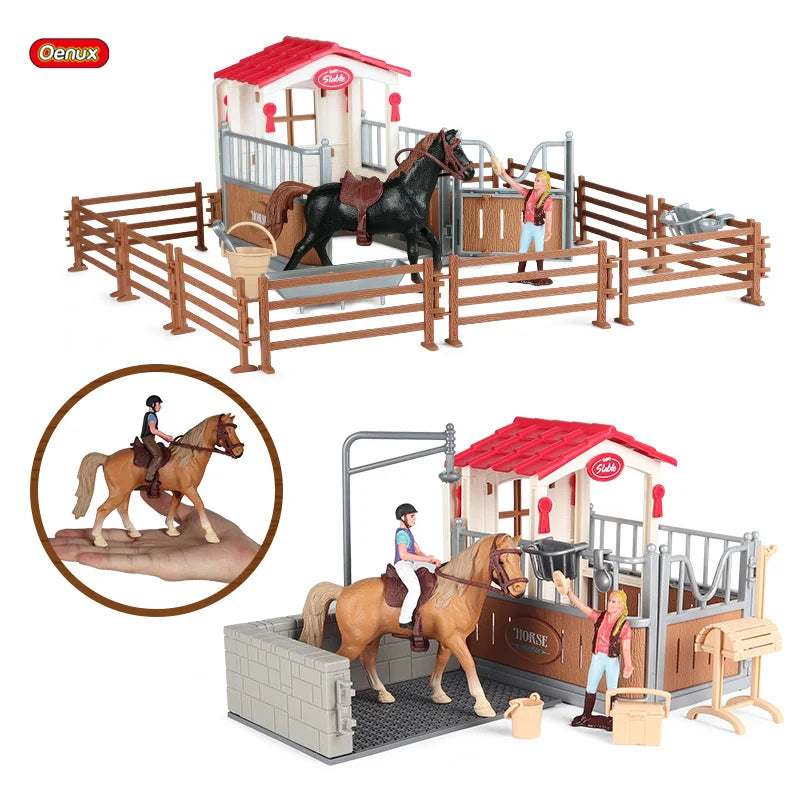 Farm & Stable Playset – Educational Horse & Cowboy Figures for Kids
