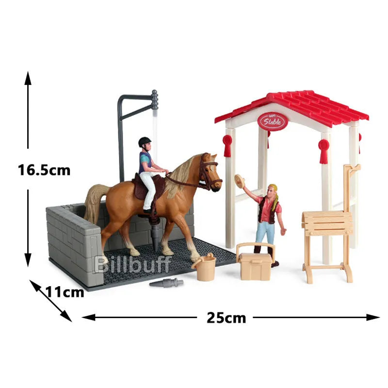Horse Race Playset – Horseman & Farm Animal Figurines