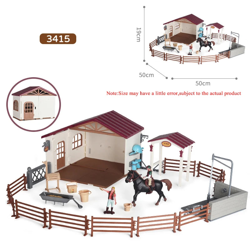 Farm & Stable Playset – Educational Horse & Cowboy Figures for Kids