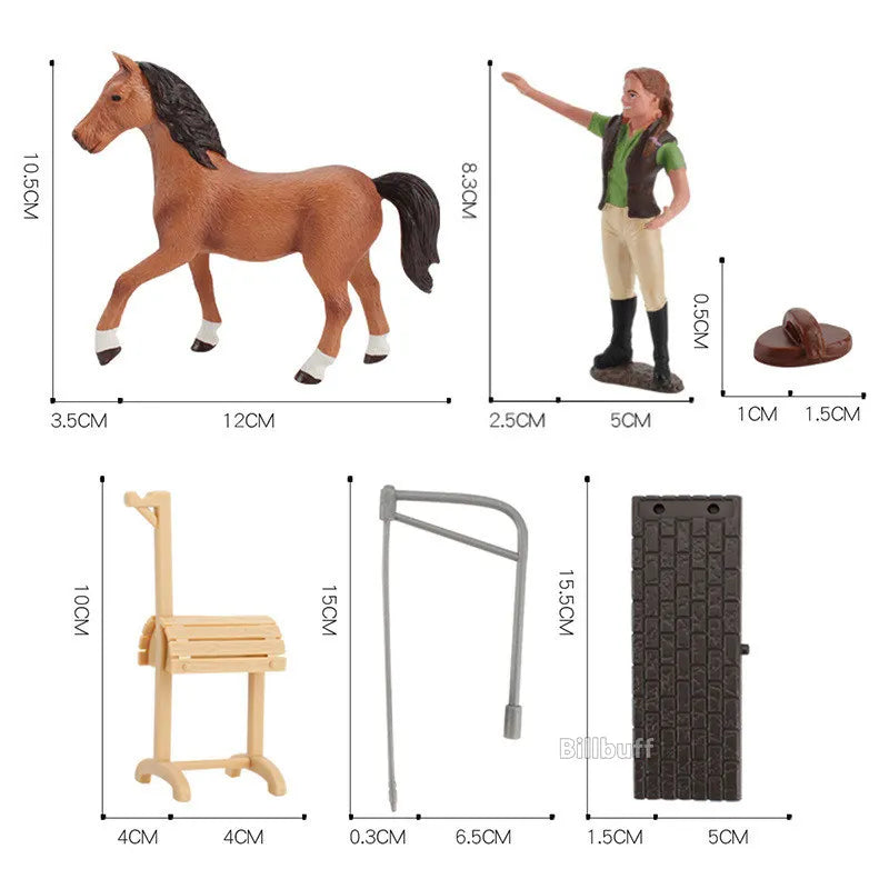 Horse Race Playset – Horseman & Farm Animal Figurines