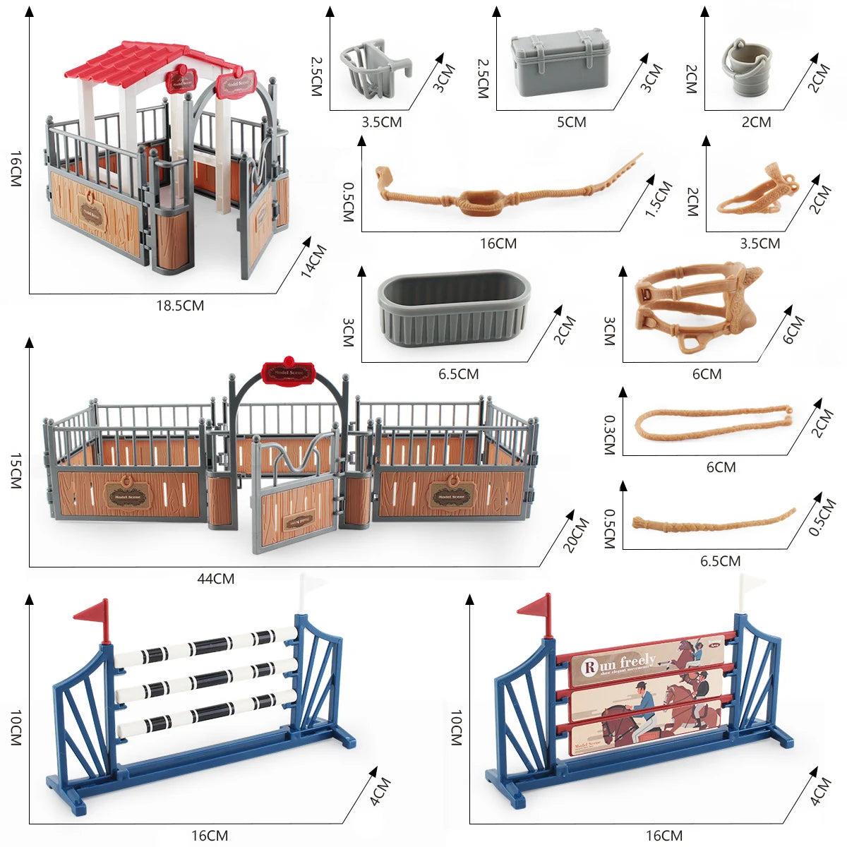 Horse Race Playset – Horseman & Farm Animal Figurines