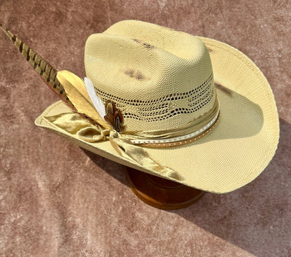 Lux Cowboy Straw Hat - Hand Wash Only, Natural Grass Material