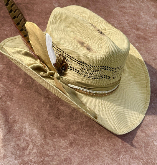 Lux Cowboy Straw Hat - Hand Wash Only, Natural Grass Material