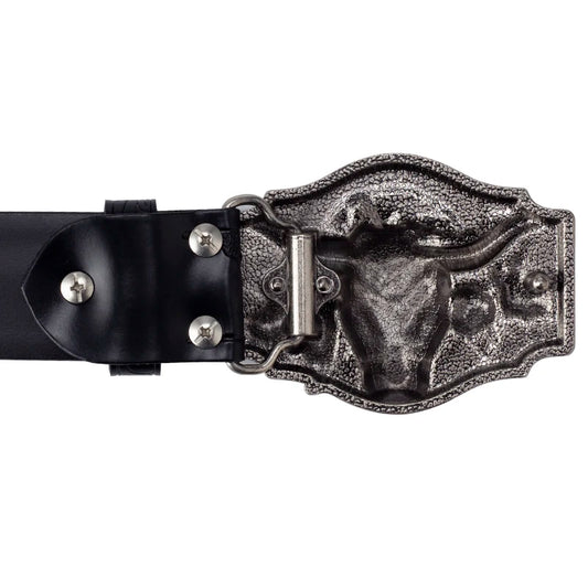 Cow Embossed Belt Genuine Leather Leisure Cowboy Big Agio