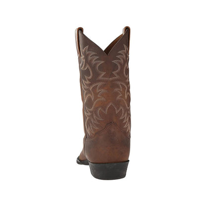 Embroidered Vintage Rider Boots Men's and Women's Wide Toe Cowboy Boots