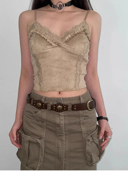 Western Cowboy Belt For Women 2025 New American Vintage Brown Rivet Belt Versatile Denim Belt With Ins Style