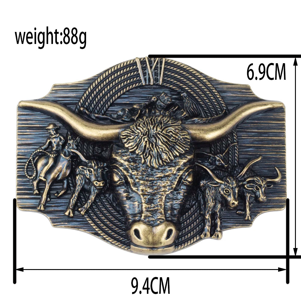 Cow Embossed Belt Genuine Leather Leisure Cowboy Big Agio