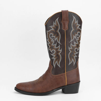 Men's Fashion Embroidered Desert Cowboy Boots