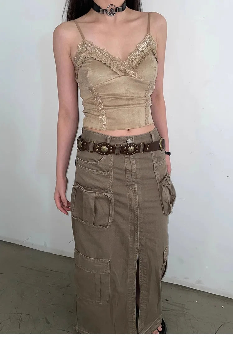 Western Cowboy Belt For Women 2025 New American Vintage Brown Rivet Belt Versatile Denim Belt With Ins Style