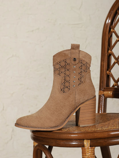 Women's Cowboy Cowgirl Ankle Booties Western Stylish Faux Leather Low Heel Boots