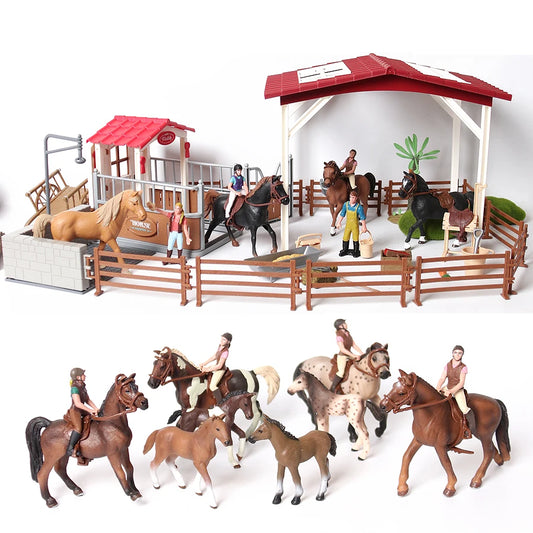 Farm & Riding Playset – Horses, Foals & Riders Figurines | Ideal Gift