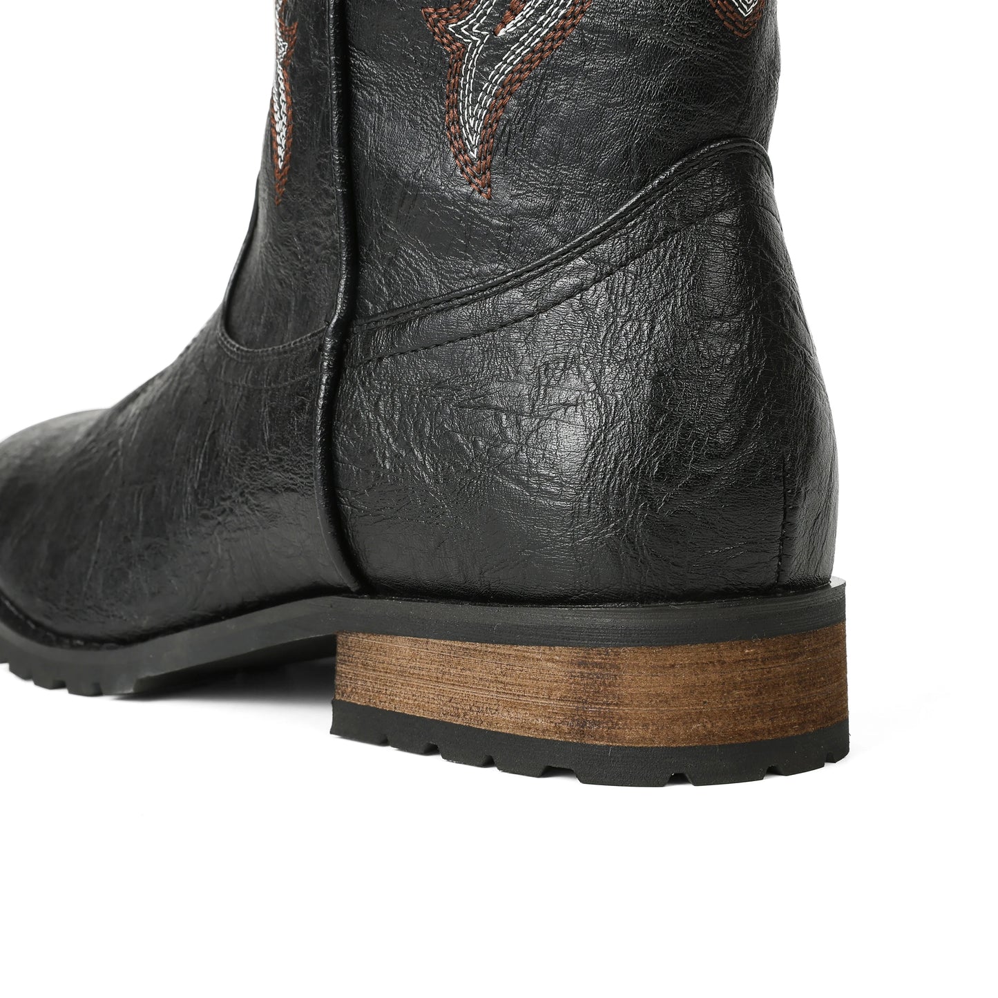 DoraTasia Plus size 12.5 New Fashion Retro Square Toe Neutral Cowboy Boots Luxury Embroidered Concise Pull-on Western Boots