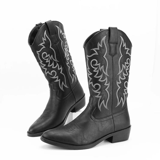 Men's Fashion Embroidered Desert Cowboy Boots