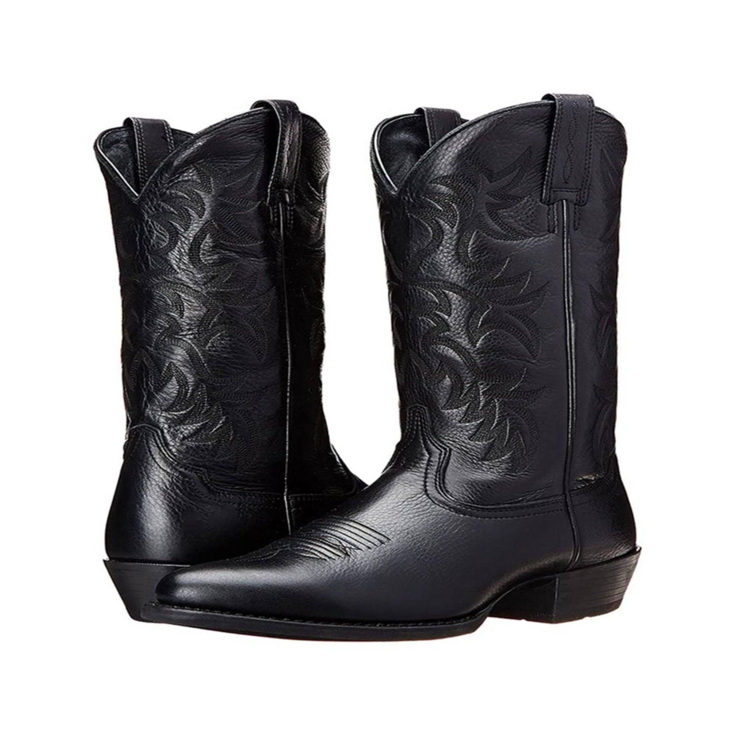 Embroidered Vintage Rider Boots Men's and Women's Wide Toe Cowboy Boots