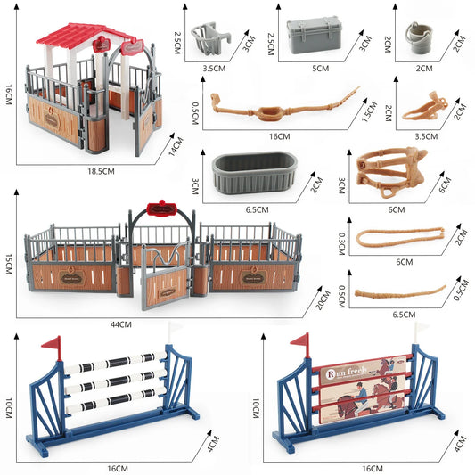 Horse Race Playset – Horseman & Farm Animal Figurines