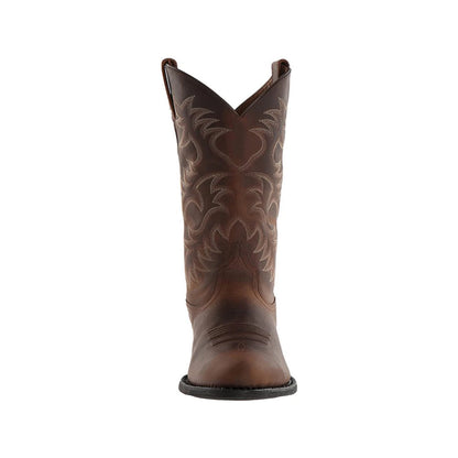 Embroidered Vintage Rider Boots Men's and Women's Wide Toe Cowboy Boots