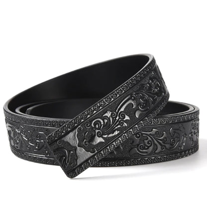 3.5cm Width Genuine Leather Luxury Automatic Buckle Belt Men Black Coffee Cowhide Belt High Quality Body Without Buckle Strap
