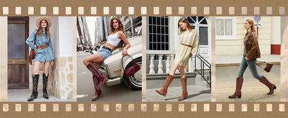 Cowboy Boots for Women Western Cowgirl Square Toe boots Embroidery Chunky Heel Mid-Calf Boots