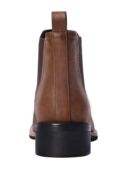 Western Cowboy Boots for Men - Mens Square Toe Chelsea Boots Ankle Cowboy Boots for Men Casual Retro Stylish Boots Brown
