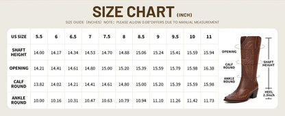 Cowboy Boots for Women Western Cowgirl Square Toe boots Embroidery Chunky Heel Mid-Calf Boots